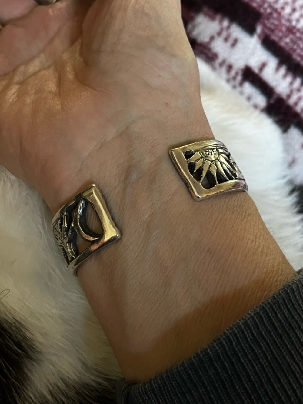Jes MaHarry Sun, Moon, Heart, Nature, Silver Cutout Cuff Bracelet - Picture 6 of 16
